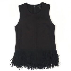 J. Crew Black Sleeveless Fringe Blouse